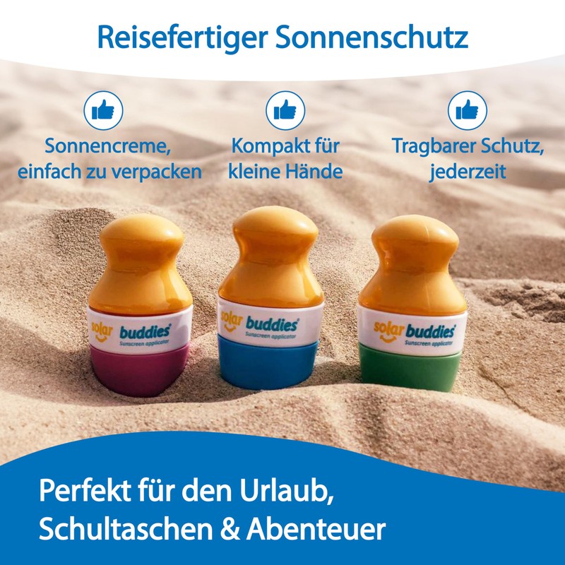 Solar Buddies Sun Cream Applicator - Single Green - Refillable