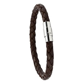 Simaru Leather bracelet, stylish braided pattern bracelet made of premium leather, made in Germany with stainless steel bayonet clasp for men and women, Leather
