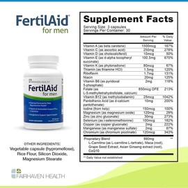 Fairhaven Health FertilAid (for men) 30 Servings 90 Capsules