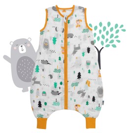 Schlummersack Sleeping Bag with Feet, Summer 0.5 Tog, Thin Bamboo Muslin, Sleeping Bag with Legs, Unlined, Summer Sleeping Bag, Various Sizes and Designs / Colours, Forest animals