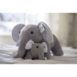 Mother & Baby Elephant Plush Set | Super Soft Stuffed Elephant | Cute Plushies for Kids Bedroom | 17" Safari Stuffed Animals for Girls & Boys | Stuffed Animal Toys by Exceptional Home