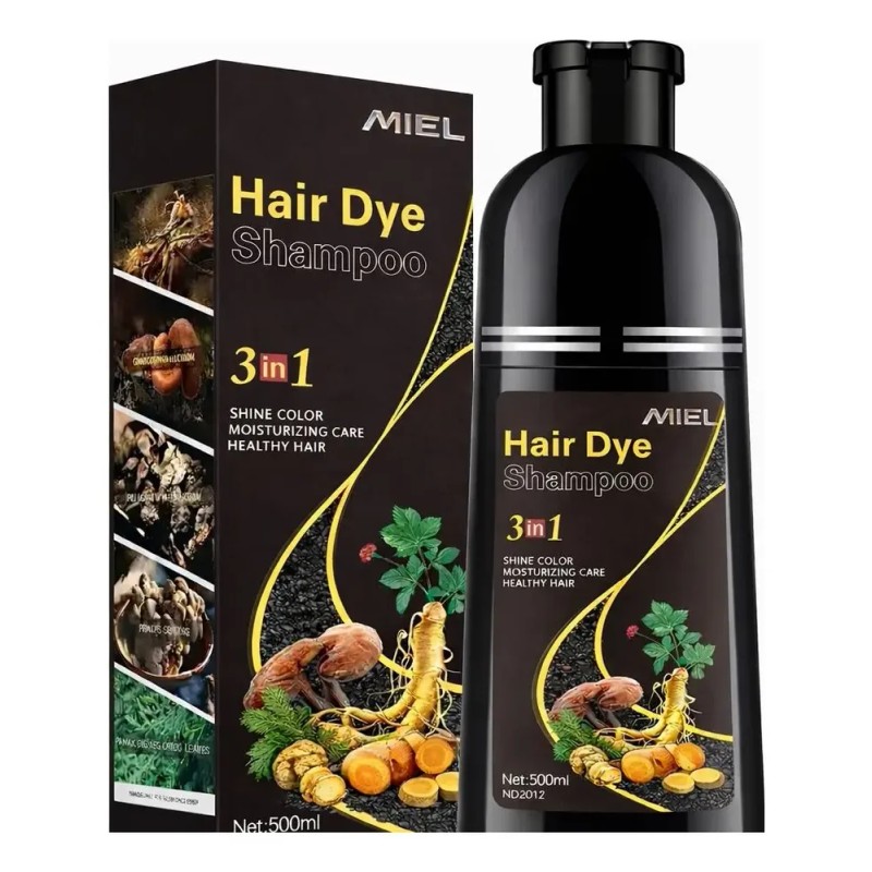 Shampoo Con Tinte Cubre Canas Natural 500 Ml. Color Negro