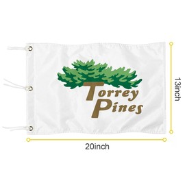 2BUT Torrey Pines Golf Pin PGA Flag Practic Putting Green Golf Flag For Backyard Garden Double-Sewn 600D Nylon Miniature Pin Flag (20"X13"Grommet)