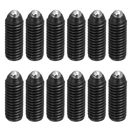 MECCANIXITY Black Ball Point Set Screws, M6x16mm Carbon Steel Hex Socket Spring Plungers Grub Screw for Industrial Electronic Machine Home Furniture Repair Workplaces, Pack of 12