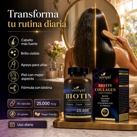 Biotina 25000mcg 60 Cápsulas Colágeno Y Queratina