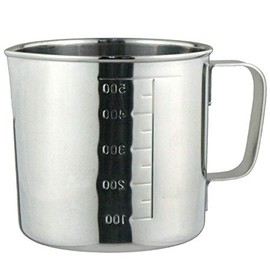 Nagao 800500 Tsubamesanjo Measuring Cup, 16.9 fl oz (500 ml), 18-8 Stainless Steel, Made in Japan