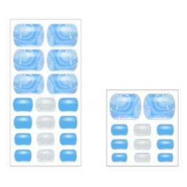 Loenble Eco-friendly Premium Water Luminous Volume Nail Strip Gel Nail Pedi Sticker 29pcs, 1 piece, Aqua / 로엔블 친환경 프리미엄 물광볼륨 네일스트립 젤네일 페디 스티커 29pcs, 1개, 아쿠아