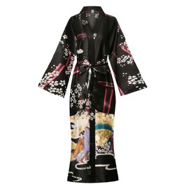 MissNina Women's Silky Kimono Robes Long Satin Bathrobes Silk Robes Japanese Dressing Gowns