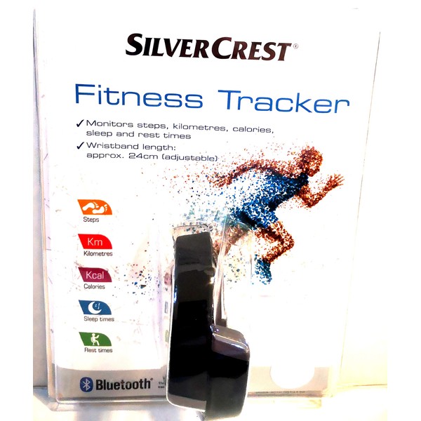 Silver Crest Fitness Tracker, Monitors Steps, Kilometers, Calories, Sleep and Rest Times.