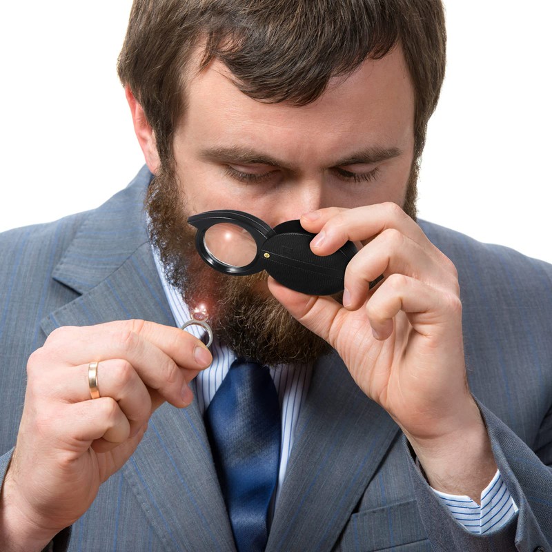 ULTECHNOVO Folding Pocket Magnifying Portable Handheld Optical Glass Crafts Magnifier