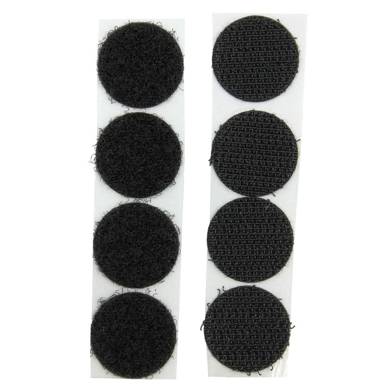 Sullivans Stick-on Hook and Loop Dots, 19 mm Size, Black
