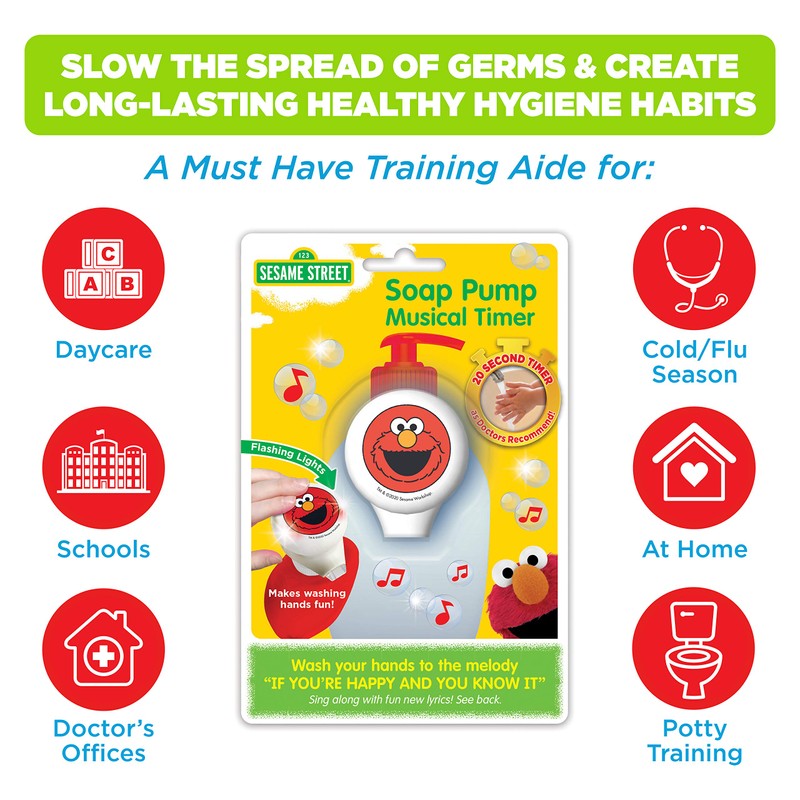 Sesame Street Elmo Soap Pump Musical Handwash Timer
