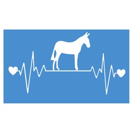 EZ-STIK Mule Heartbeat lifelineI230 8" Wide Sticker Decal Horse Donkey Harness