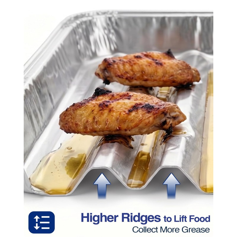 50Pcs Broiler Pans for BBQ Grill, 9x13 Grill Pan Liners