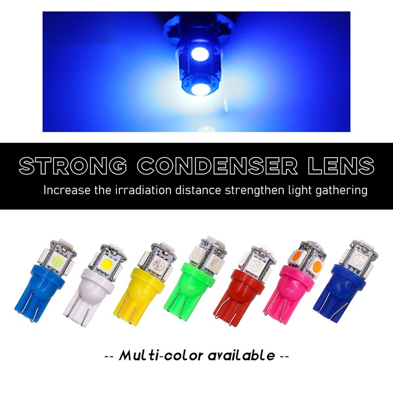 povtii 10PCS Car LED Light Bulb, Super Bright T10 5050