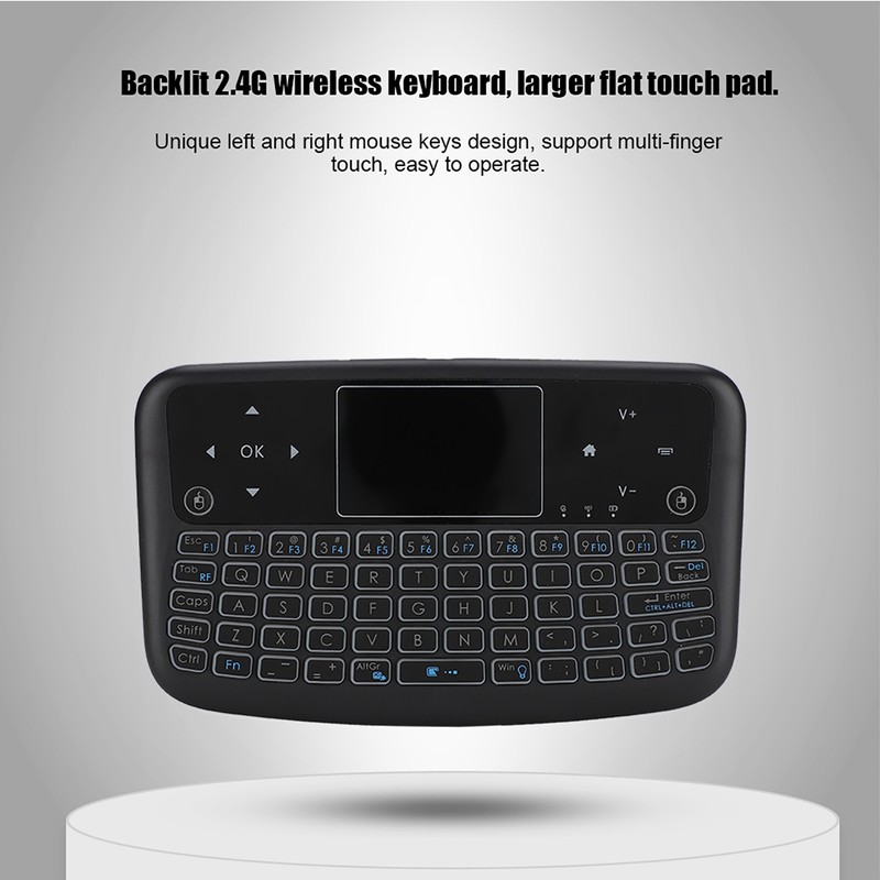 Mini Touch Flat Backlight 2.4G Button Wireless Keyboard Left and