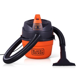 BLACK+DECKER Shop Vacuum Wet and Dry, Small Shop Vac with Accessories, 1 Gallon 1.5 Peak HP, Wall Mount Mini Vacuum for Garage, Home and Pet, 60CFM (BDXV18101P-1H)
