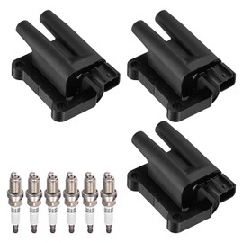 BDFHYK 3 Ignition Coil Pack UF196 and 6 Iridium Spark Plug 4642 Compatible with Mitsubishi 1997-2002 Montero, 1997-2004 Montero Sport 3.0L 3.5L V6 Coil for UF-196 UF196T CUF196 C196 GN10396