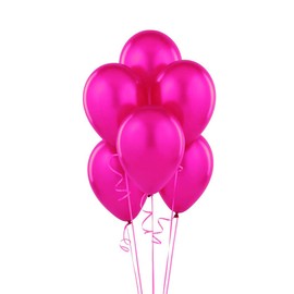SHATCHI Metallic Colour Pearlized 12" Helium Quality Latex Balloons Birthday Wedding Anniversary Christening Christmas Communion Party Decoration Baloon, Fuchsia Pink, 10pcs