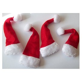 Novelty Cute Santa Hat Bottle Toppers (Set of 4) Ideal Christmas Gift
