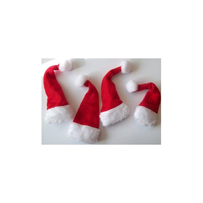 Novelty Cute Santa Hat Bottle Toppers (Set of 4) Ideal