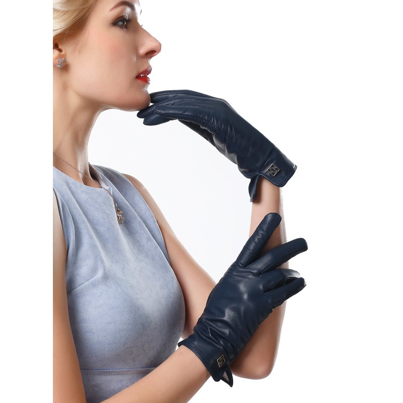 NappaNovum Women's Italian Leather Gloves Lambskin Winter Comfort Gloves (Touchscreen
