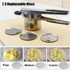BSDLZCH Heavy-Duty Potato Masher with 3 Interchangeable Cutter Plates, Food-Grade