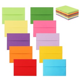 Granhoolm Paquete de 50 sobres 4 x 6 pulgadas, sobres de invitación A6 de 6.5 x 4.75 para tarjetas de 4 x 6 pulgadas - Despegar y presionar, ideal para invitaciones, bodas, fiestas, tarjetas de