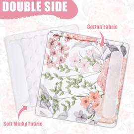 Car Seat Strap Pads for Baby Kids, HNHUAMING Ultra Soft Pink Carseat Straps Shoulder Covers, 2 Pack Infant Seat Belt Cover Pad for Baby Car Seats/Strollers/High Chair/Pushchair, Floral