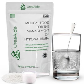 UreaAide Unflavored Urea Powder for Low Sodium 30 Servings Oral Urea Powder for Hyponatremia-Single Ingredient 100% Medical Grade Urea with 15 gram Dose Scoop Mixes with Flavored Drinks by KidneyAide