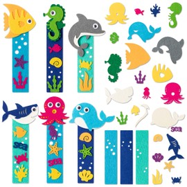 HubirdSall Ocean Animal Felt Craft Kit - Make Your Own Under The Sea Bookmarks and Party Favors for Kids
