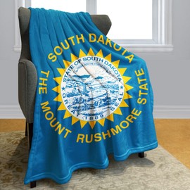 KLRIGR USA American U.S. Flags Blanket Soft Cozy Fleece Throw Blankets for Couch, South Dakota State Flag, 50x60 Inches