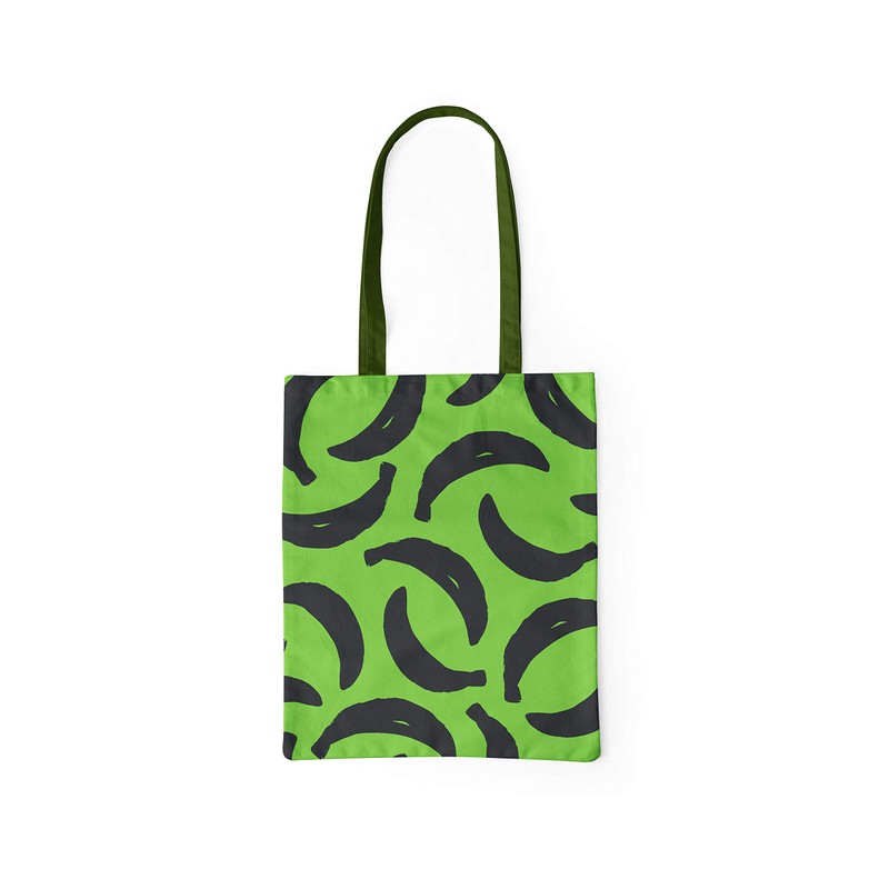 Le Jardin du Lin Printed Shopping Bag with Green Long