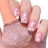 COSMOO Flower Glitter Nail Polish, 12ml Cute Flower Sequins Quick