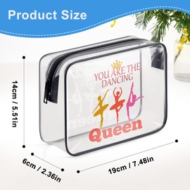 Dancer Gifts Dance Teacher Appreciation Gifts Makeup Bag Dancing Gifts for Women Dance Mom Gift Dance Lover Dance Team Gifts Clear Cosmetic Bag Birthday Graduation Gifts for Dancer PVC Toiletry Bag