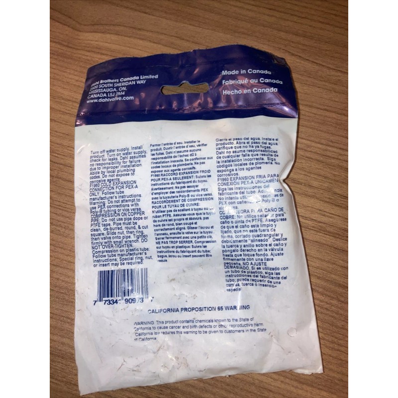 Dahl Mini Ball Supply Stop Valve PEX-A 1/2" F1960 x