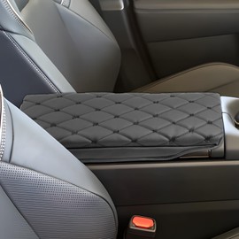 SXCY for 2023 2024 2025 Toyota Crown Armrest Cover Pad for Toyota Crown Accessories 2023-2025 Crown Signia Center Console Cover Cushion 2025 Crown Middle Console Cover (Add-Pad w/Argyle&Black Dots)