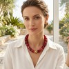 BREPINE Deep Red Chunky Necklaces for Women Multicolored Large Square