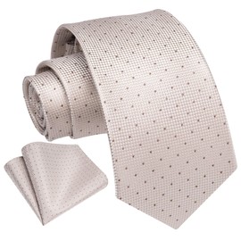 Enlision Ties for Men Wedding Plaid Tie with Pocket Square Formal Business Tie & Handkerchief Set, champagner