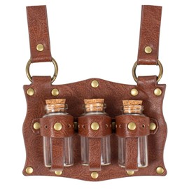 SUMGOGO Cork Potion Bottle Belt Loop Magic Vial Jar Glass Renaissance Hollween Festival Cosplay Costume Decor Accessory Witch Props (Brown)