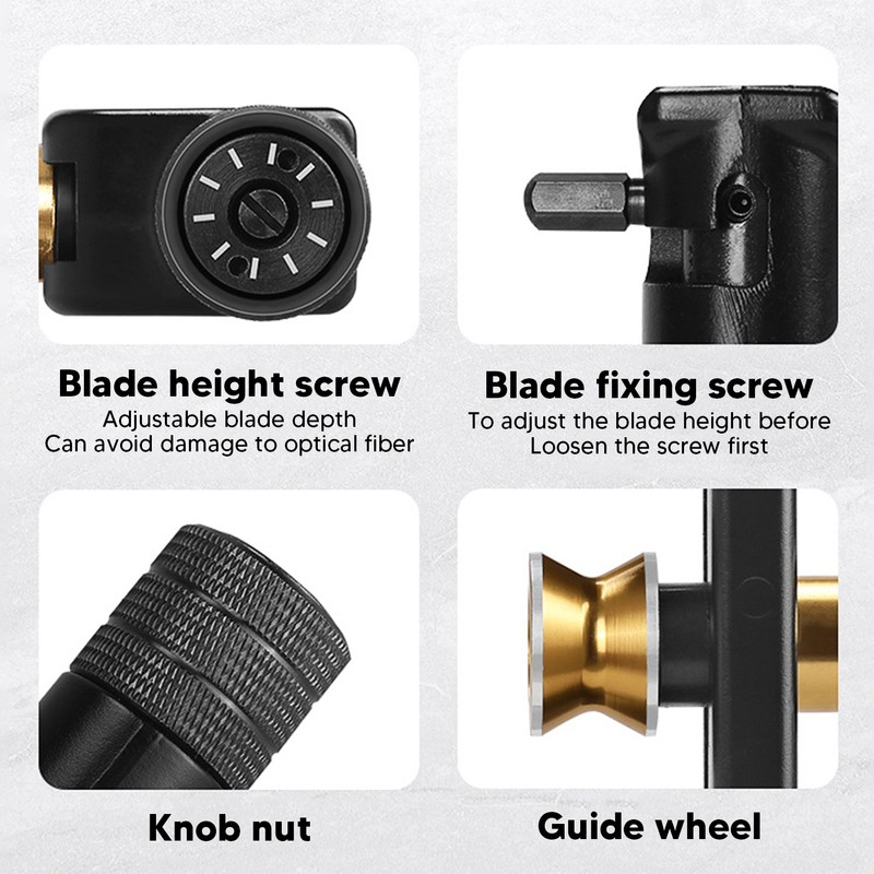 Double Head Cable Stripper Aluminum Alloy Adjustable Armoured Fiber Optic