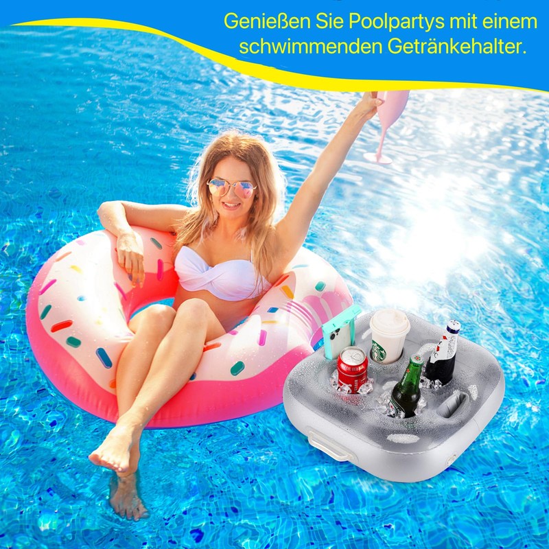 Inflatable Floating Pool Drink Holder with Large Capacity - Ideal