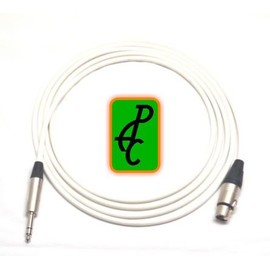 25 ft Canare Quad Balanced Patch Cable White Neutrik XLR Female - 1/4" TRS