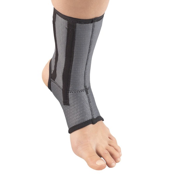 Champion Ankle Brace, Open Heel, Flexible Support Stays, Airmesh Fabric, Grey, Large