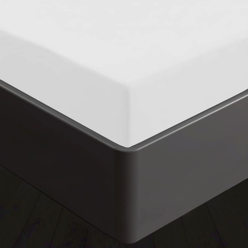 KLULK Fitted Sheet with Elasticated Corners, White, 100% Cotton, 90