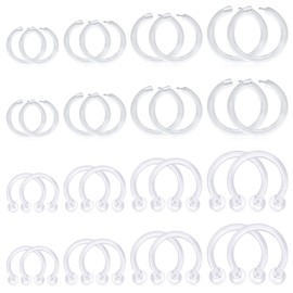 D.Bella 16G Clear Piercing Retainers Flexible Cartilage Helix Daith Rook Tragus Earring Retainer Bioflex Plastic Nose Septum Lip Eyebrow Rings Piercing Retainer, Plastic, plastic