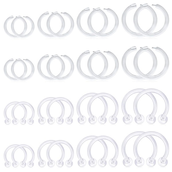 D.Bella 16G Clear Piercing Retainers Flexible Cartilage Helix Daith Rook