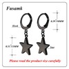 Fusamk Punk Stainless Steel Huggie Hinged Earrings Star Dangle Drop