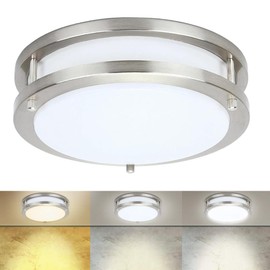 Drosbey 36W Dimmable LED Flush Mount Ceiling Light Fixture, Kitchen Light Fixtures, 12 inch Ceiling Lights for Bedroom, Bathroom, 3000K/4000K/5000K Adjustbale, Super Bright 4000LM