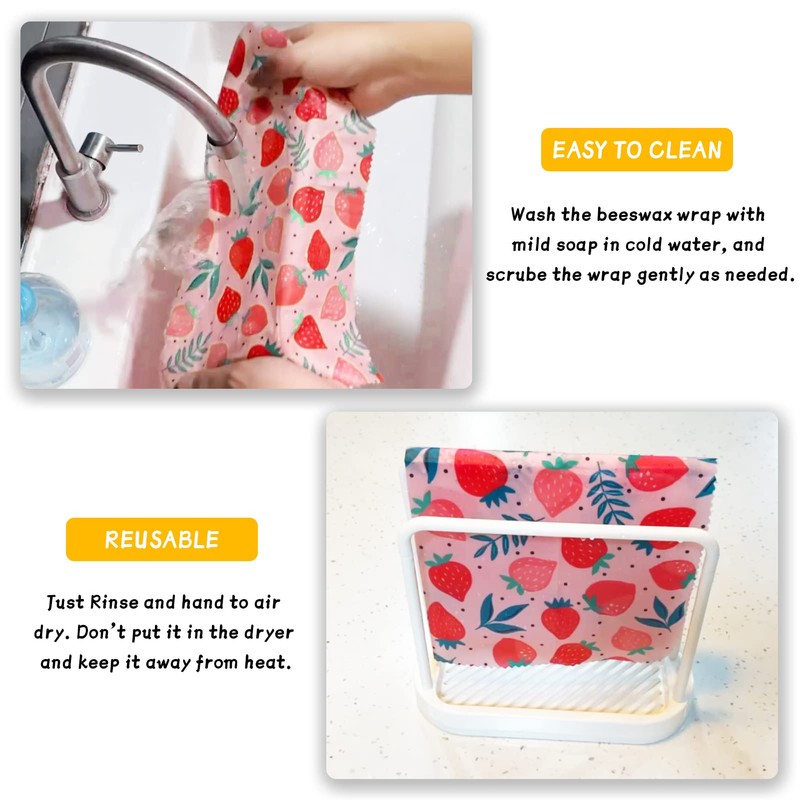 Reusable Beeswax Wrap - 9 Pack Eco-Friendly Beeswax Wraps For